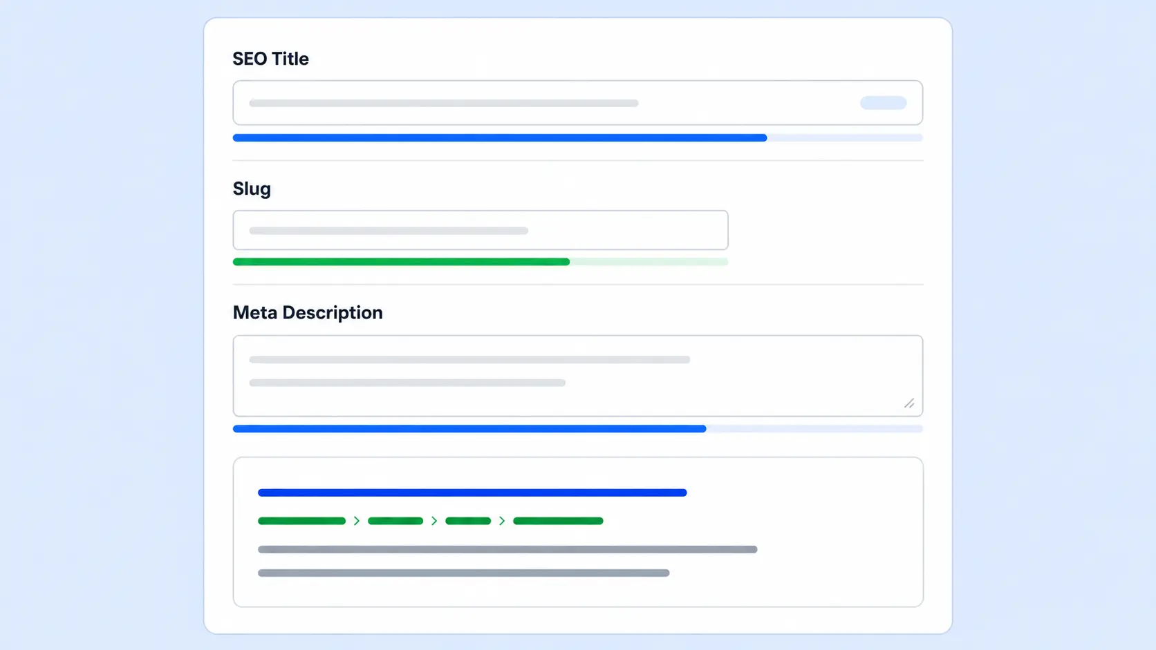 Yoast SEO simplified snippet editor showing SEO title, slug, and meta description fields | Webtricker