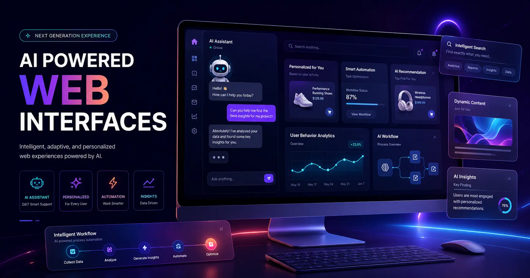 AI chatbot integration in modern web design for user support | Webtricker