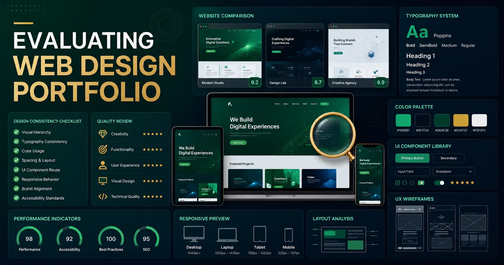 Evaluating a web design portfolio across different devices and layouts | Webtricker