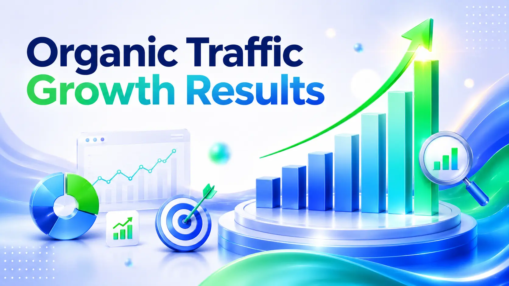 Bar chart showing organic traffic growth tracked month over month | Webtricker 