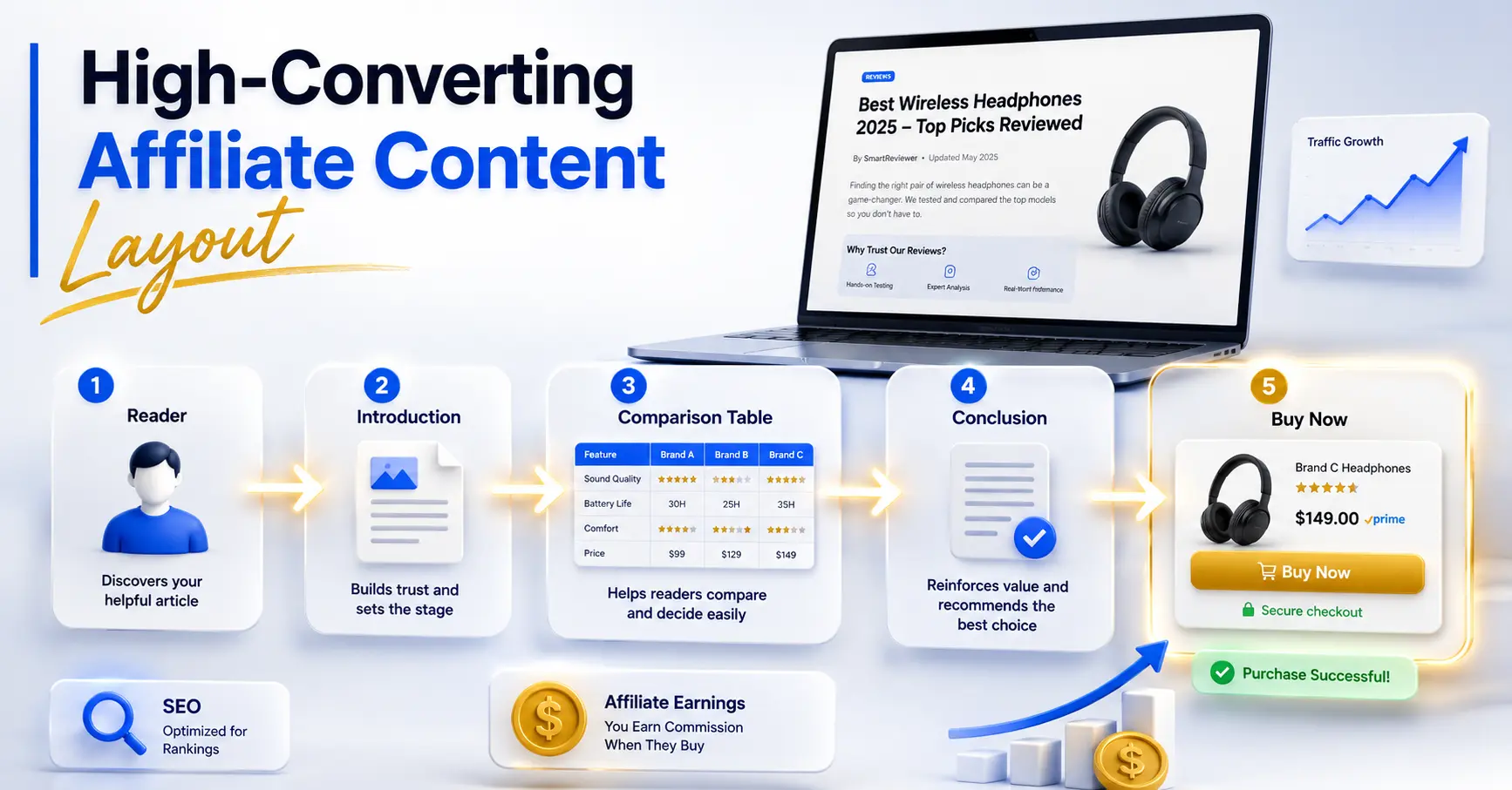 Content Scanner Layout Affiliate content layout and conversion funnel for amazon affiliate content writing